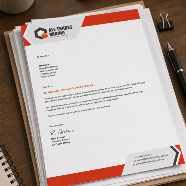 All Trades Mining Letterhead Design Mock-up