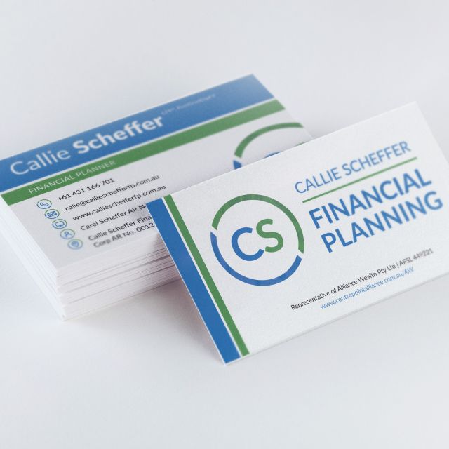 Callie Scheffer Financial Planning Business Card Mock-up