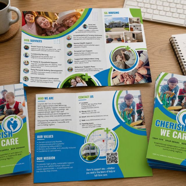 Cherish We Care Brochure Design Mock-up