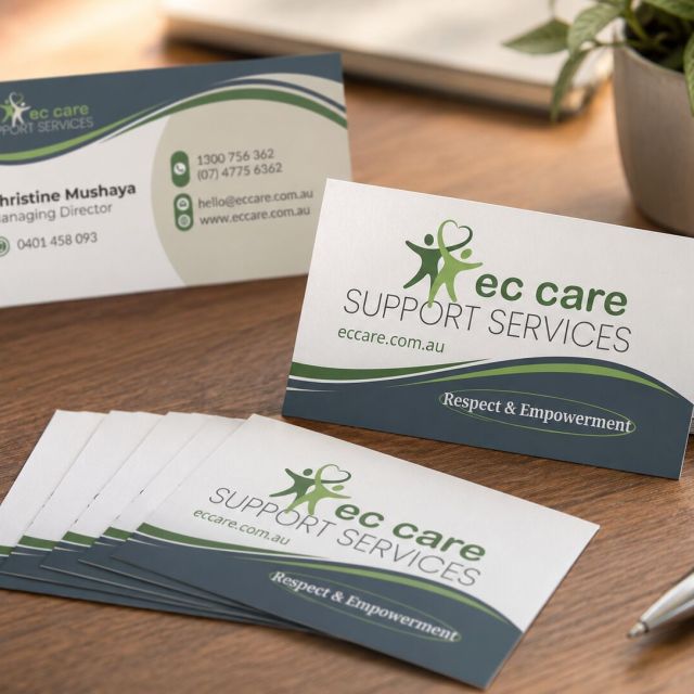 EC Care Support Services Business Card Mock-up