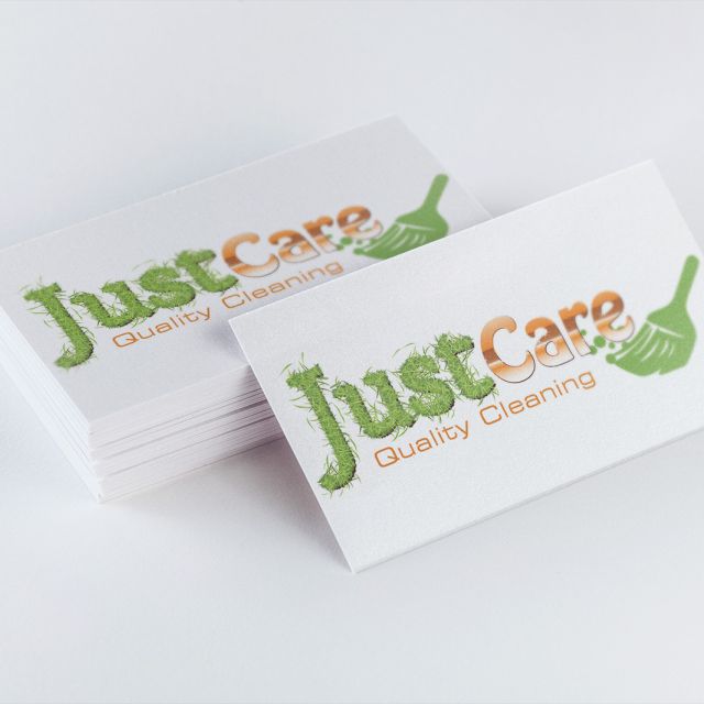 JustCare Quality Cleaning Logo Mock-up