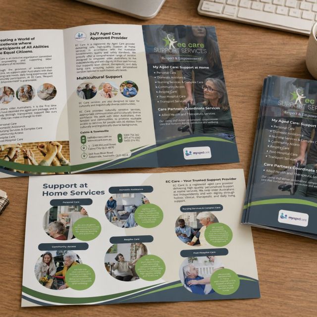 EC Care Support Services Brochure Design Mock-up