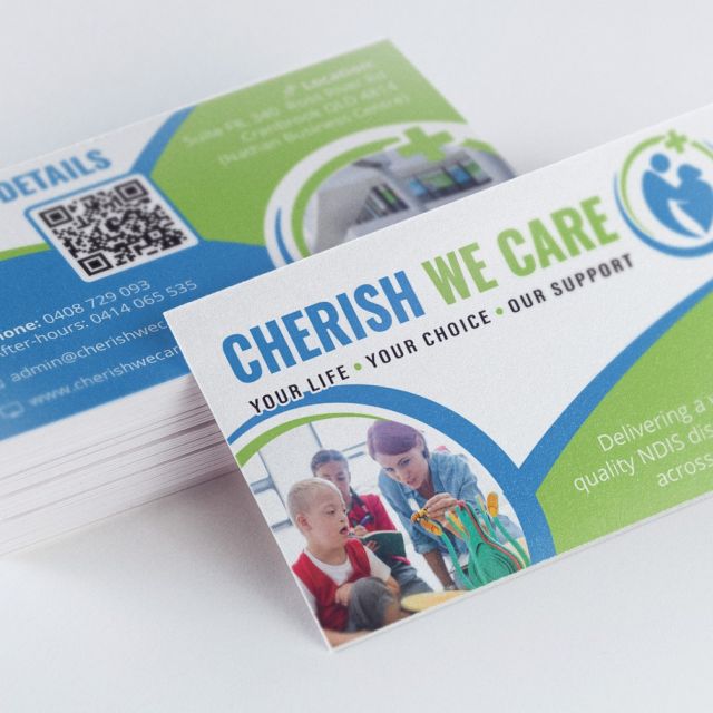 Cherish We Care Business Card Mock-up